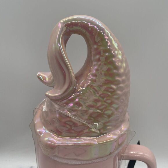 NWT Ariel Mug Pink Rae Dunn Disney‎ Princess Iridescent Mermaid Tail Lid Coffee - Picture 4 of 6